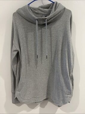 Sweaty Betty Light Gray Cowl Neck Pullover Hoodie Pockets!